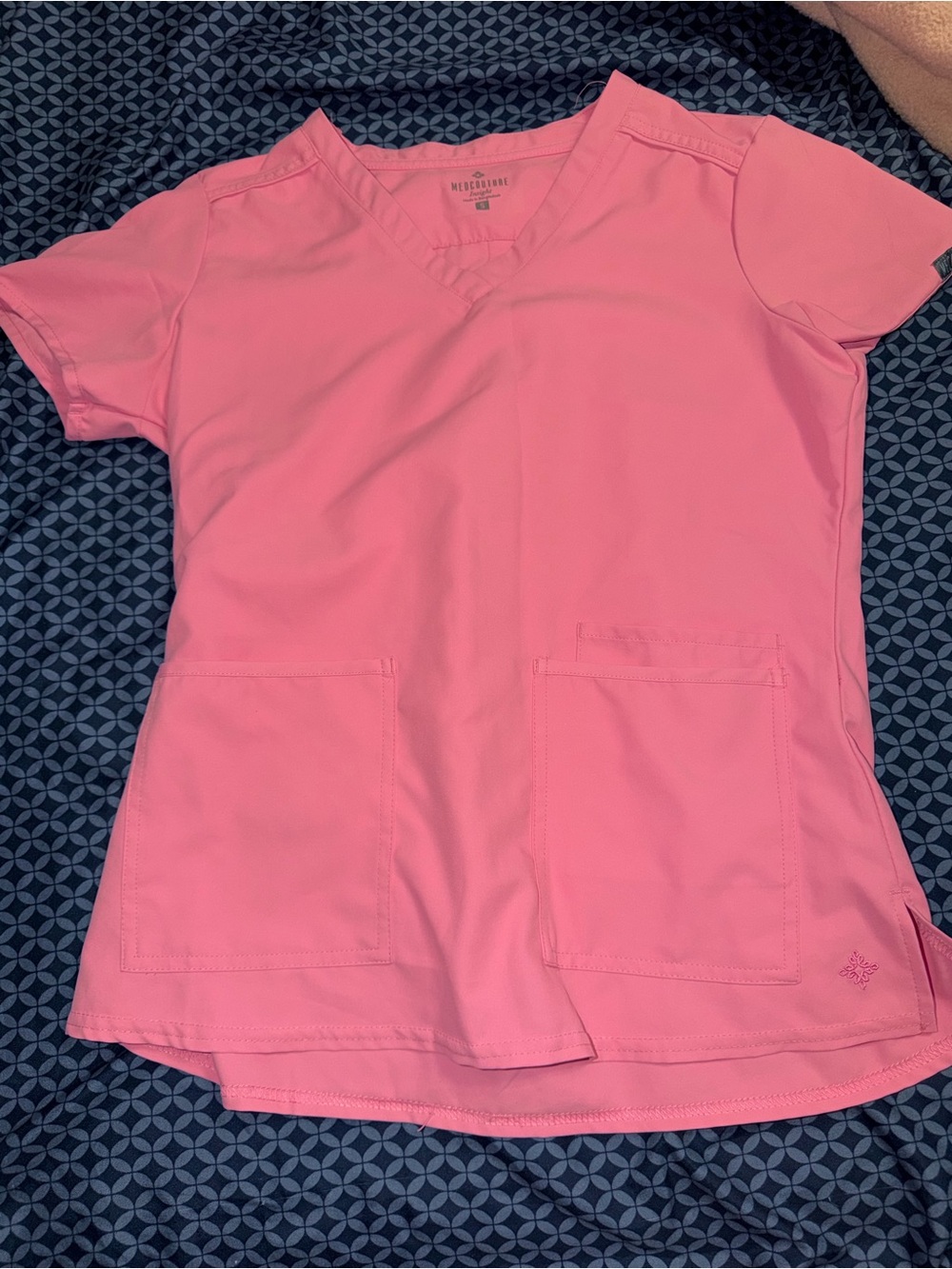 Med Couture V-Neck Tunic Top in Bright Pink